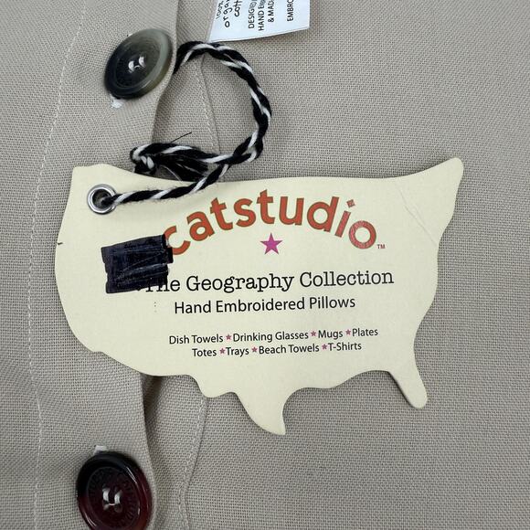 Catstudio Vail Valley Hand Embroidered Pillow Ski Resort Mountain Cabin Gift - Picture 5 of 9